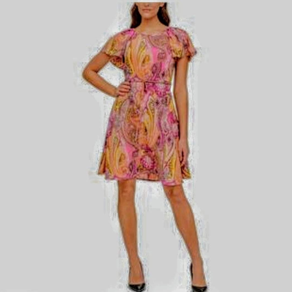Tommy Hilfiger Women's Paisley Fit & Flare Dress.